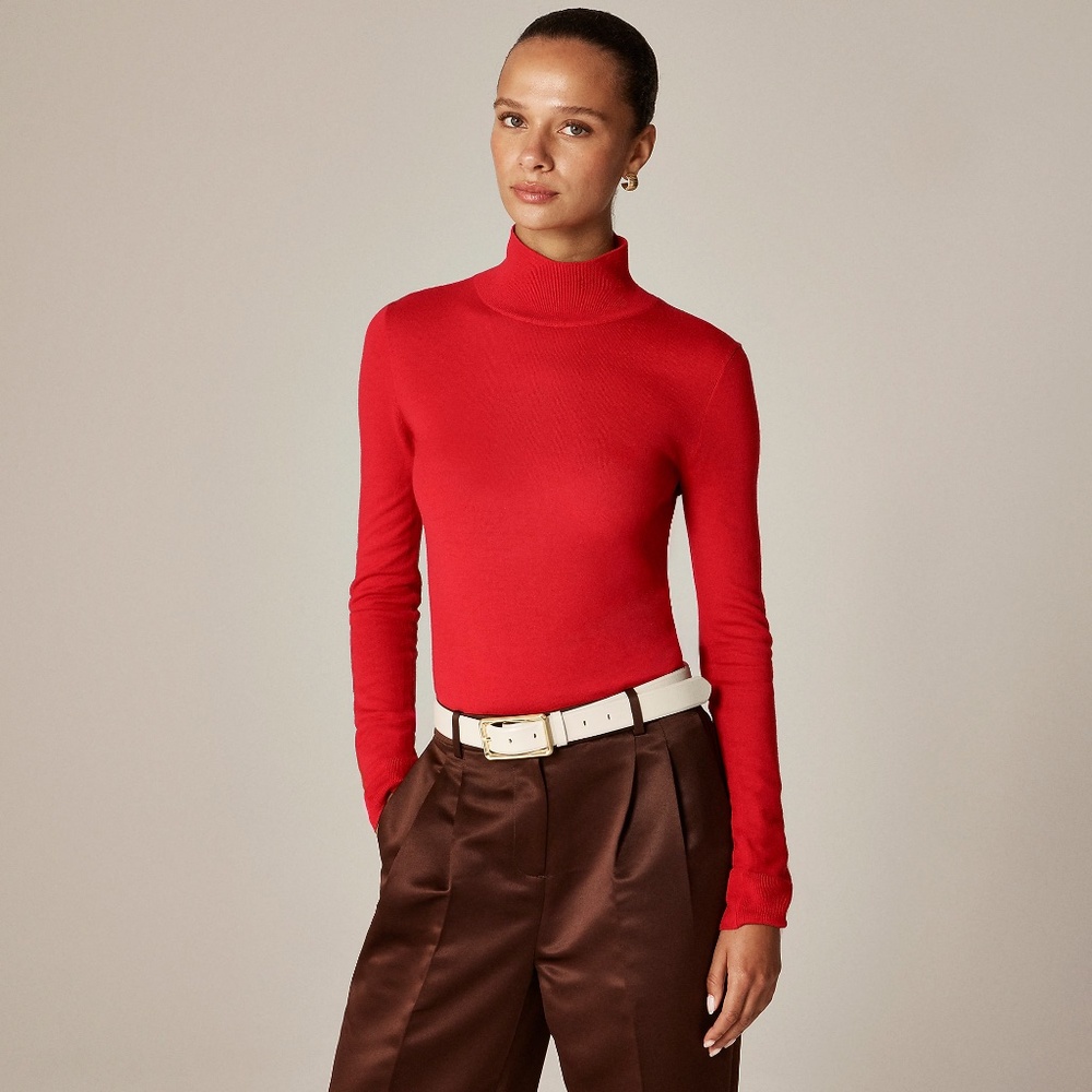 BNWT NEW JCREW well Carolyn turtleneck sweater in merino wool made LARGE $178!